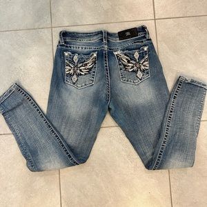 Miss Me Light Blue Skinny Jeans with Detailed Pockets